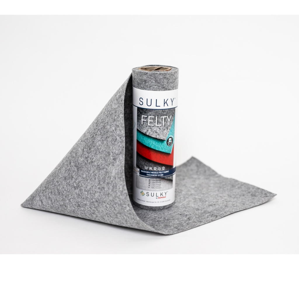 SULKY® FELTY, WASHABLE, 25CM X 3M - COLOUR 492 HEATHER GREY