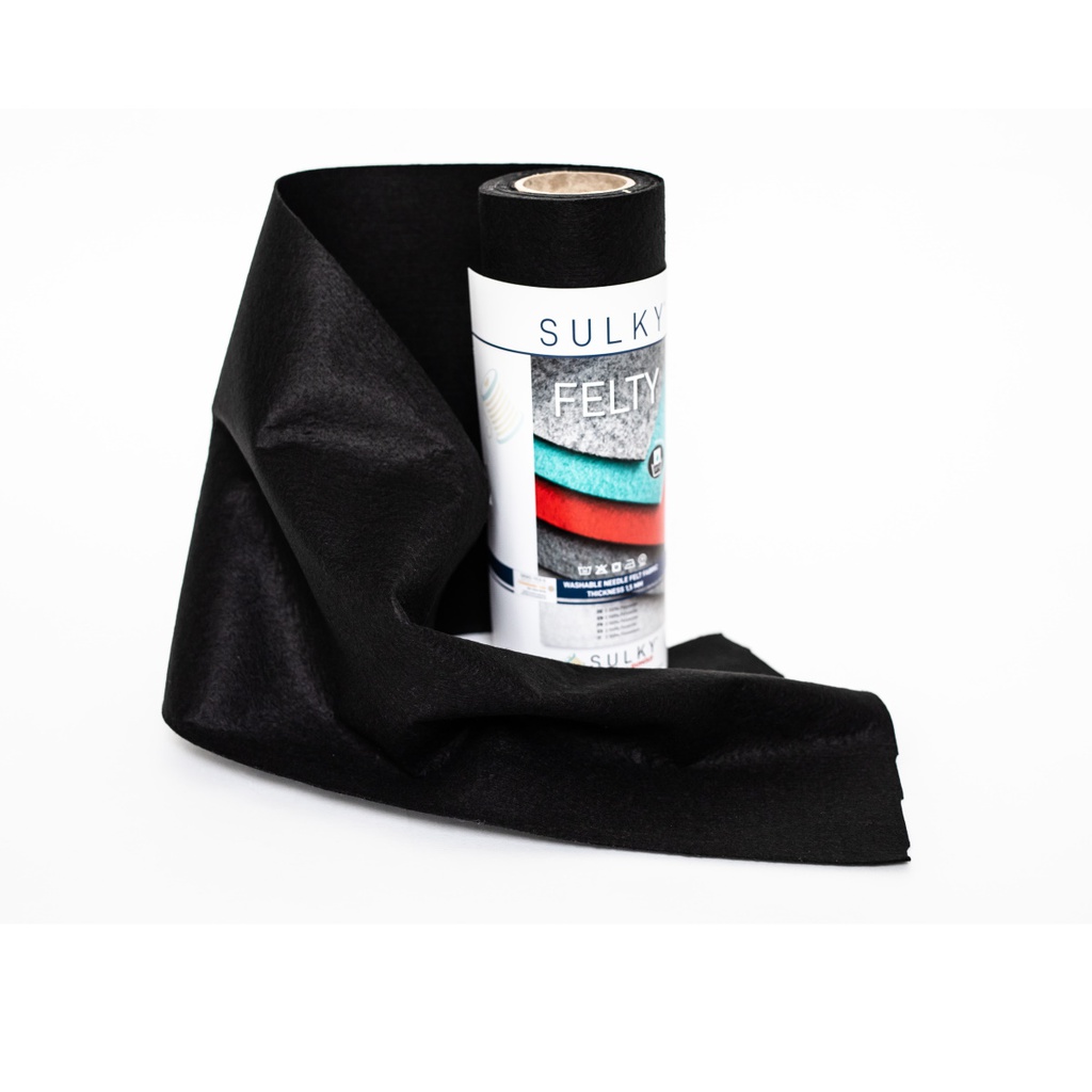 SULKY® FELTY, WASHABLE, 25CM X 3M - COLOUR 499 BLACK