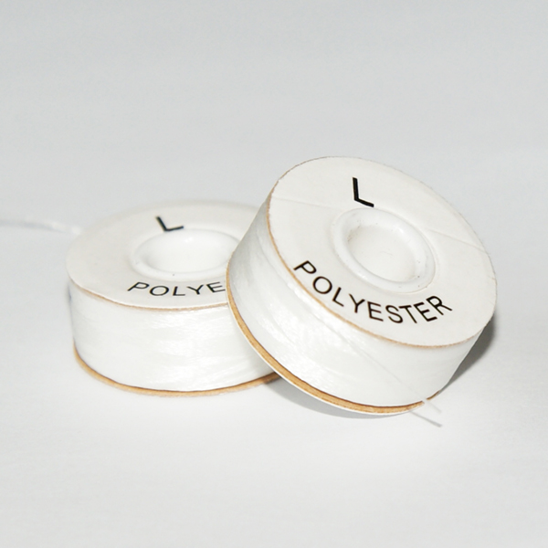 BOBBIN WHITE, 12 SPOOLS WITH CORE/SIDE DISCS WHITE