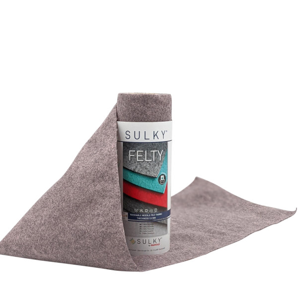 FELTY, WASBAAR,  25CM X 3M - KLEUR 483 HEIDE ROOS/GRIJS