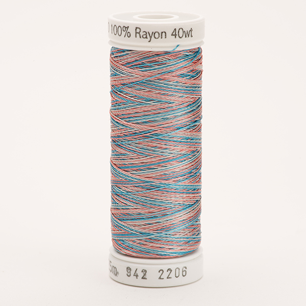 RAYON 40, OMBRE/MULTICOLOUR 2206 TURQUOISE/CORAL/PURPLE