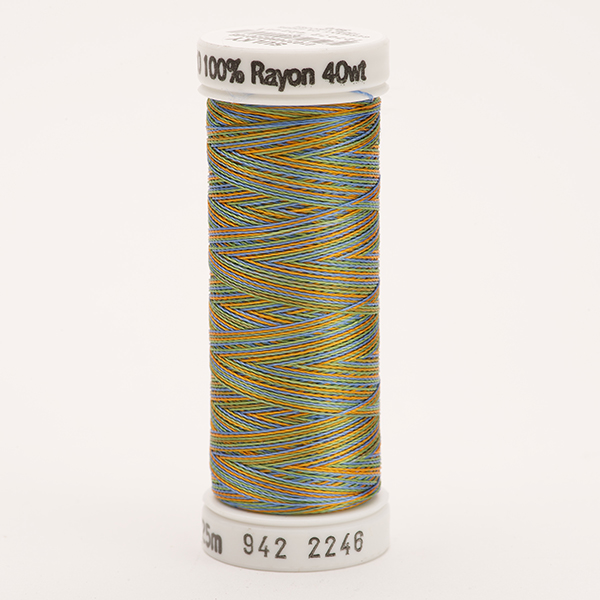 RAYON 40, OMBRE/MULTIKLEUR 2246 MED.BLUE/GREEN/TAN