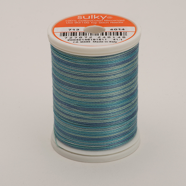 COTTON 12, KLEUR 4014 OCEAN BLUE  MULTICOLOUR