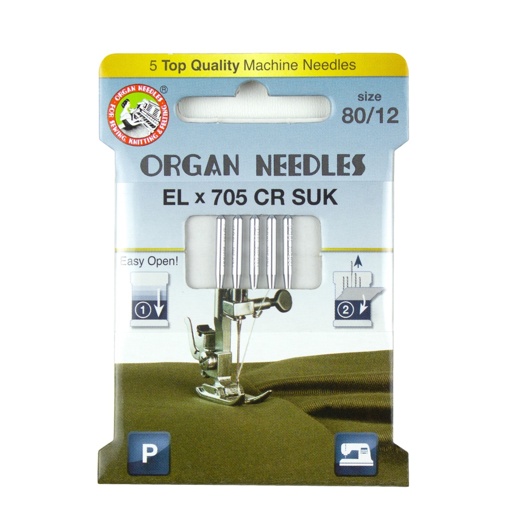ORGAN® NEEDLES EL X 705 CHROMIUM SUK maat 80 en 90