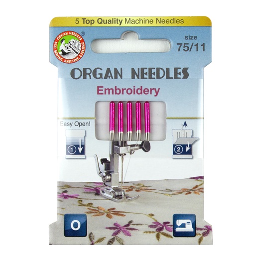 ORGAN® NEEDLES EMBROIDERY SIZE 75