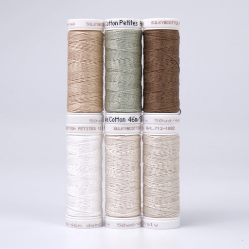 [3001060] COTTON PETITES 12 - NEUTRALS (6X 46M SNAP SPOOLS)